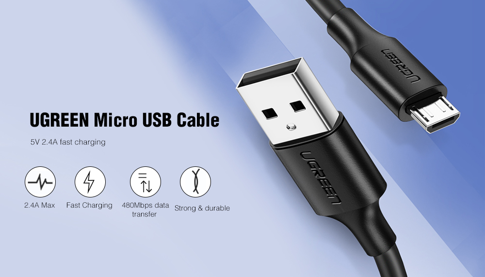 UGREEN USB to Micro USB Fast Charge & Sync Cable 1M Black | 60136