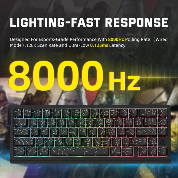 ATTACK SHARK X68 PRO HE MAGNETIC TRI MODE RGB MECHANICAL KB BLK