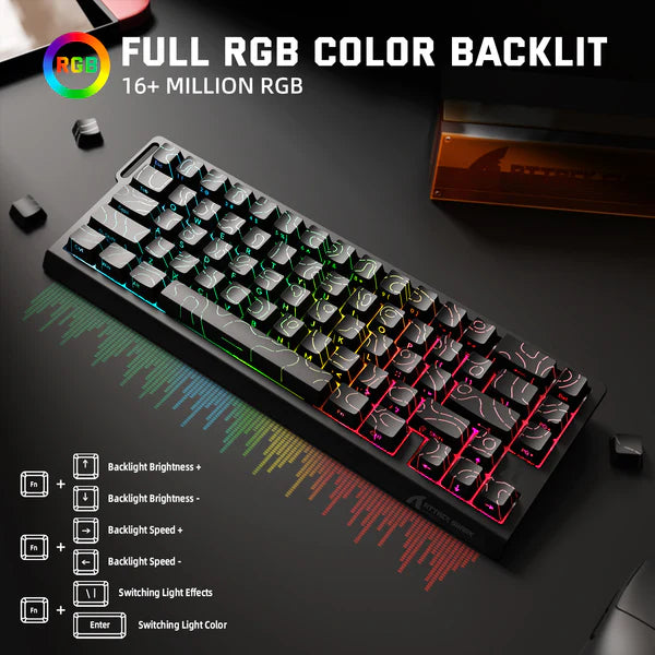 ATTACK SHARK X68 PRO HE MAGNETIC TRI MODE RGB MECHANICAL KB BLK