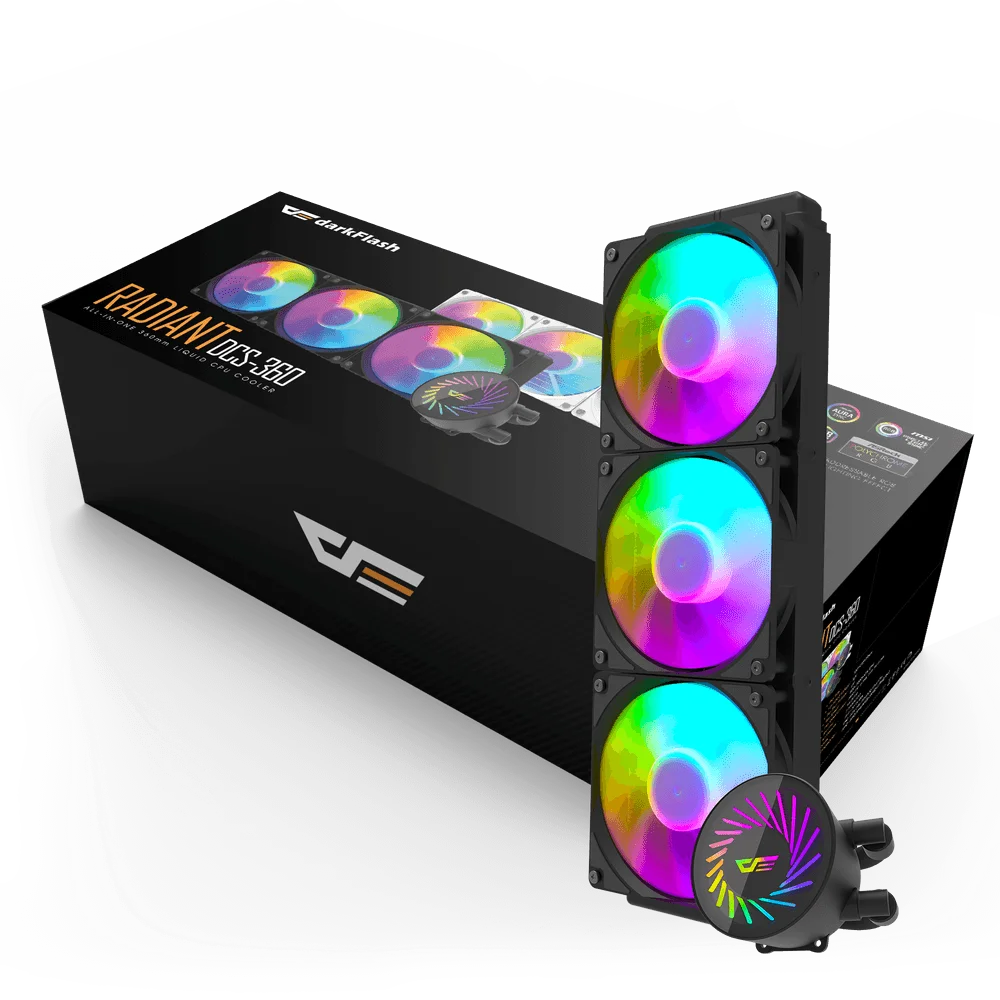 Darkflash Radiant DCS 360 Liquid CPU Cooler, Black