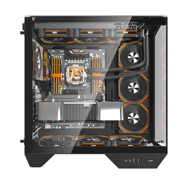 DarkFlash DY470 ATX PC Case BLACK With 4 ARGB Fans inf 34
