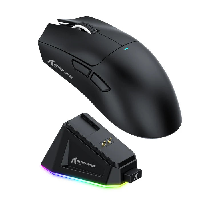 ATTACK SHARK X11 TRI MODE CONNECTION MOUSE & CHARGING DOCK - Black