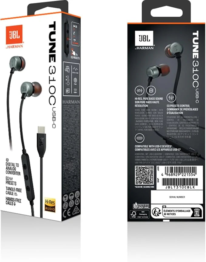 JBL Tune 310 Wired in-Ear Type C Headphones
