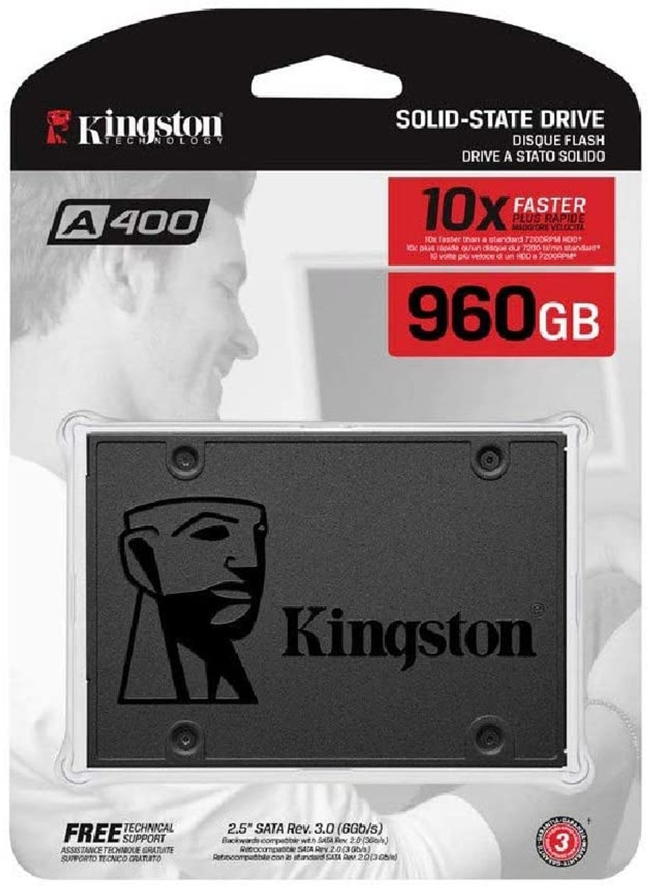 Kingston 960GB A400 SATA3 2.5" Internal SSD SA400S37/960G - HDD Replacement for Increase Performance