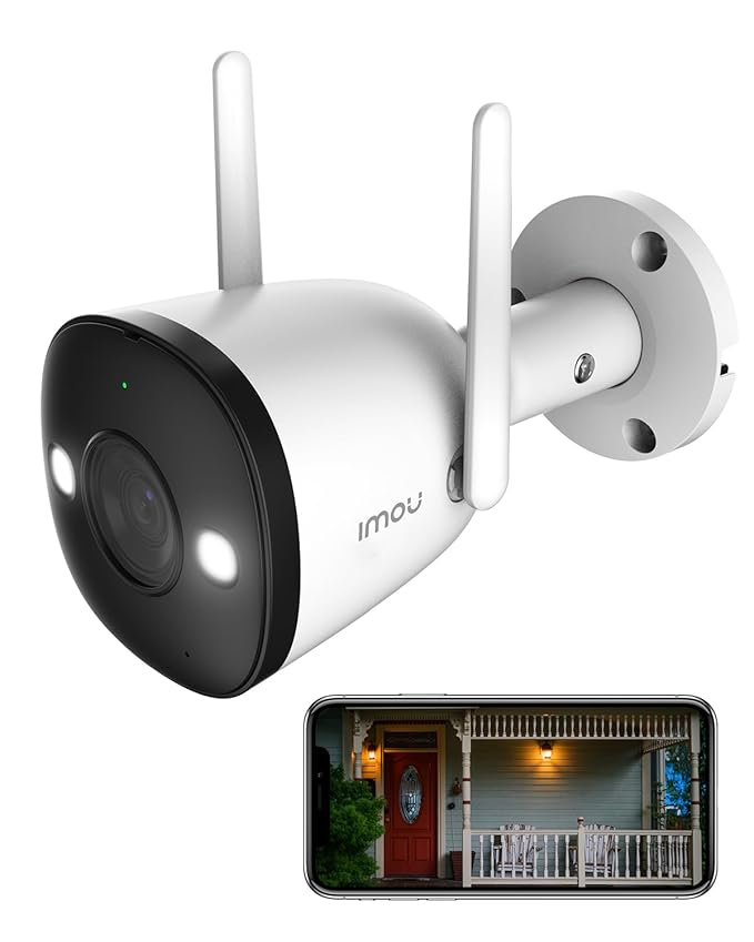Imou 5MP High Definition Outdoor Security Bullet CCTV Camera, Color Night Vision, Human Detection, Up to 512GB SD Card, IP67, Spotlight, Audio Recording, WiFi & Ethernet Connection, Alexa Enabled, IPC-K3DP-5H0WF