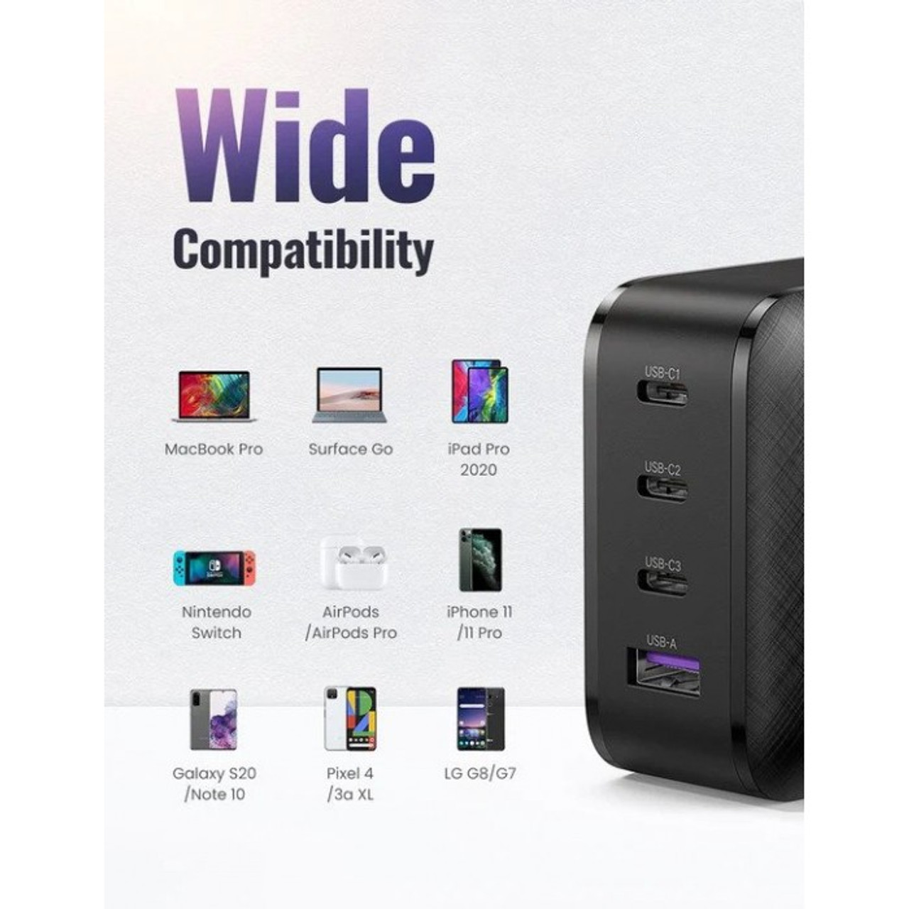 UGreen 4 PORTS USB-A+3*USB-C Charger | CD224 | 70774