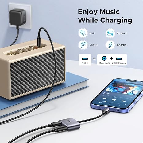 Ugreen 2-In-1 Usb C To 3.5mm Headphone And Charger Adapter Cm231