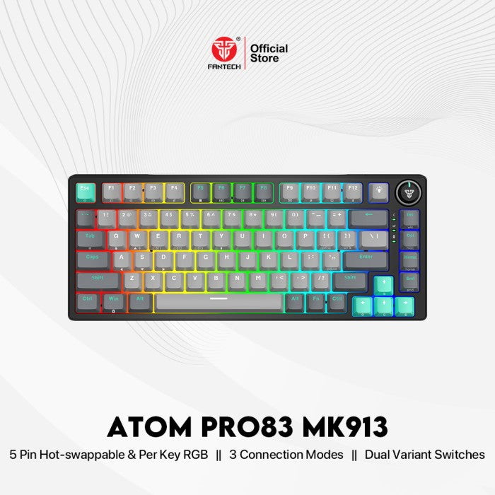 Fantech STELLAR Edition MK913 - ATOM PRO83,3 Modes:
Bluetooth, Wireless & Wired, Built-in Battery, Mechanical Gaming Keyboard
