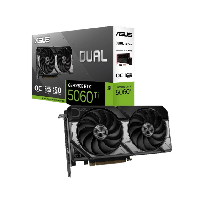 ASUS Dual GeForce RTX 5060 Ti 16GB GDDR7 OC Edition Graphics Card