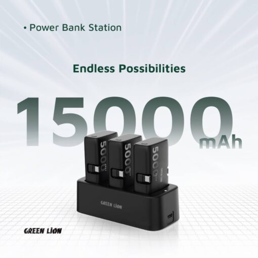 Green Lion 3 In 1 Power Bank Station