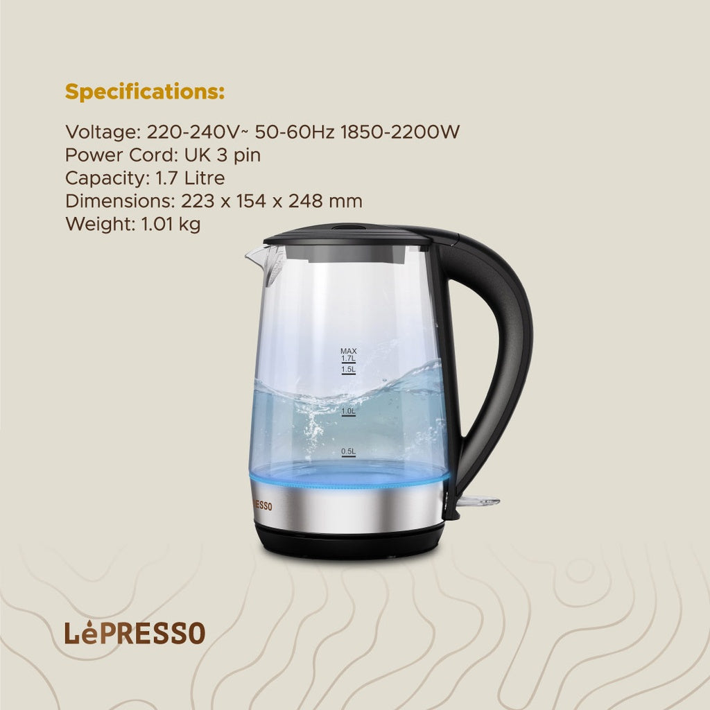 LePresso 360 Transparent Quick-Boil Glass Kettle |