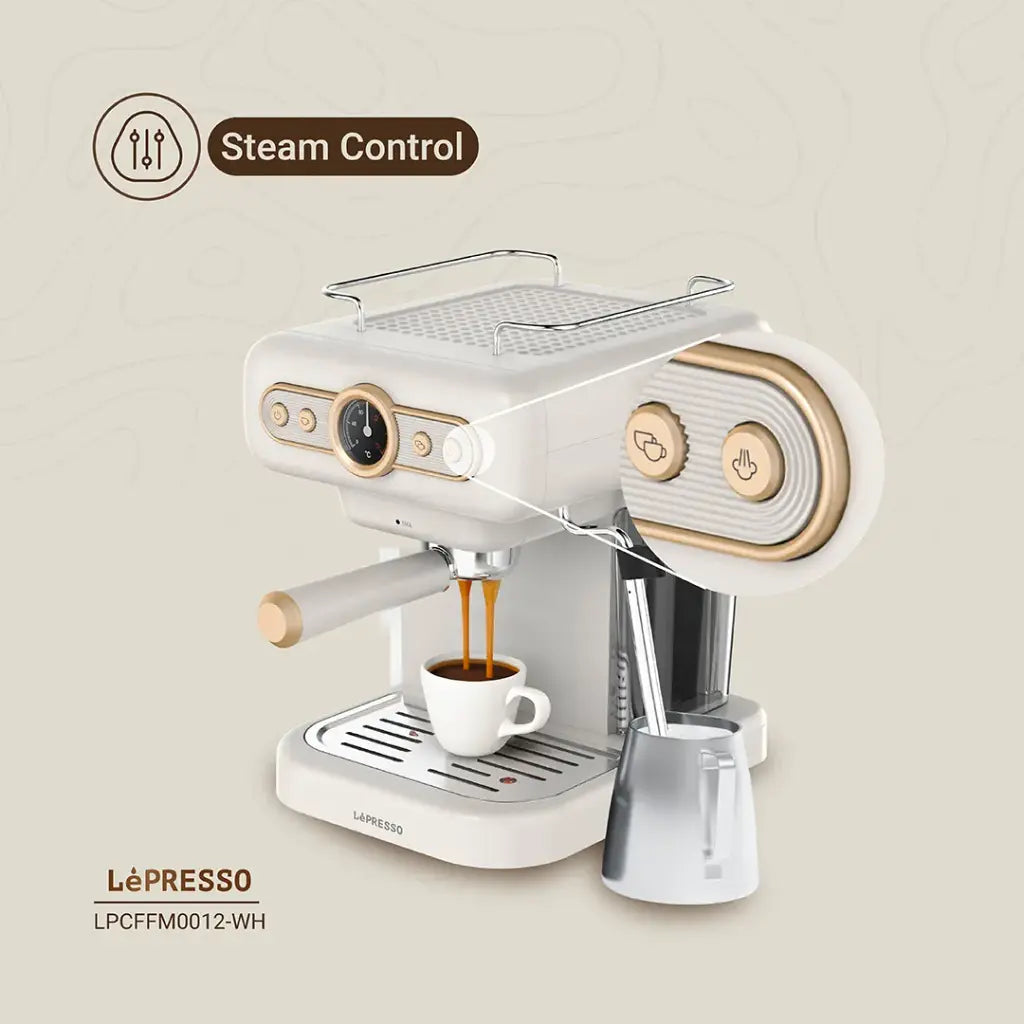 LePresso Retro Espresso Boiler Machine Gauge and Milk Steamer