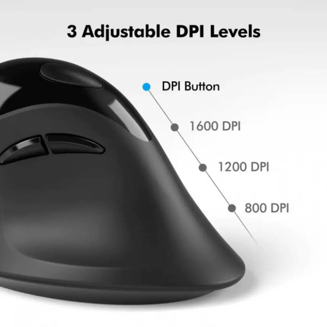 Micropack Mp-v03w Usb-c Usb-a Dual Receiver Ergonomic Vertical Wireless Mouse ,Black | MP-V03W