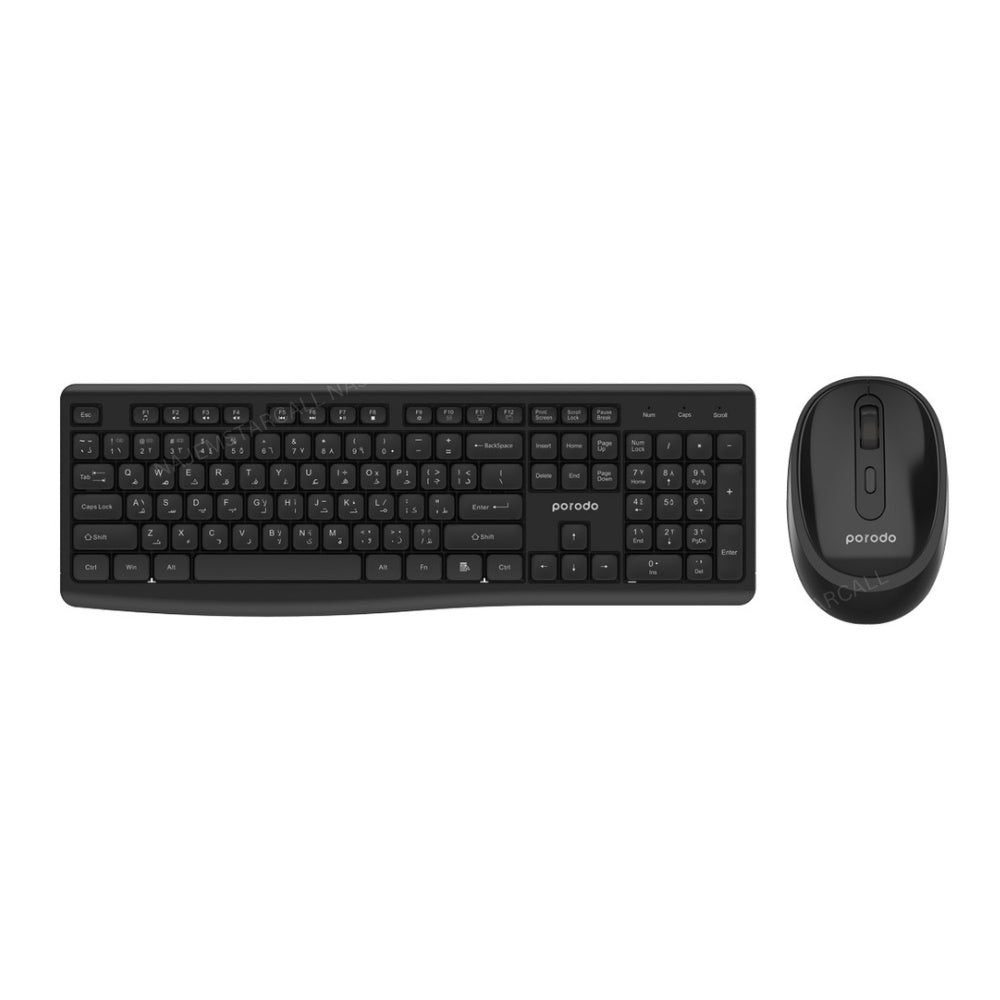 Porodo Wireless Keyboard with Mouse Set