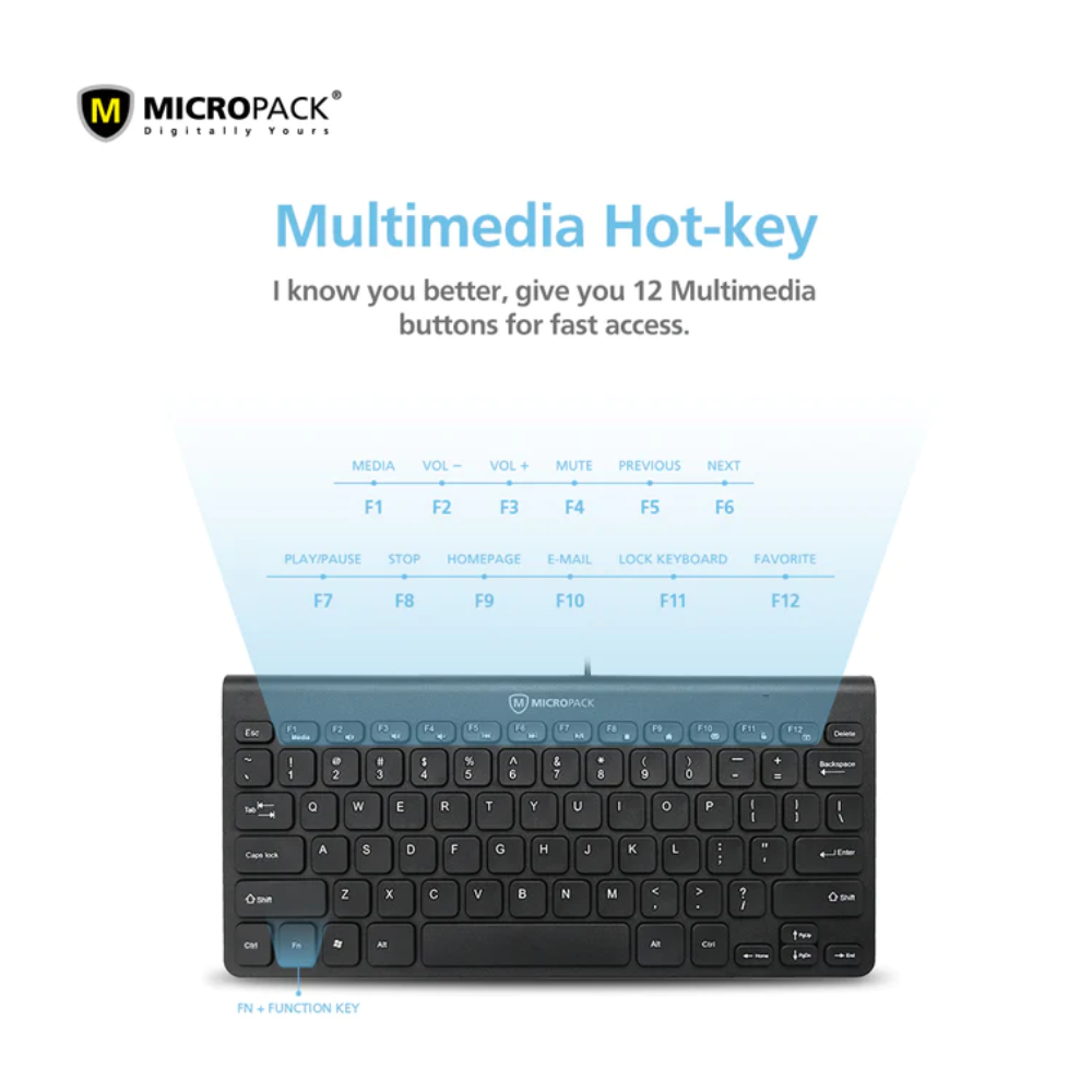 MICROPACK WIRED MINI KEYBOARD K-2208STL