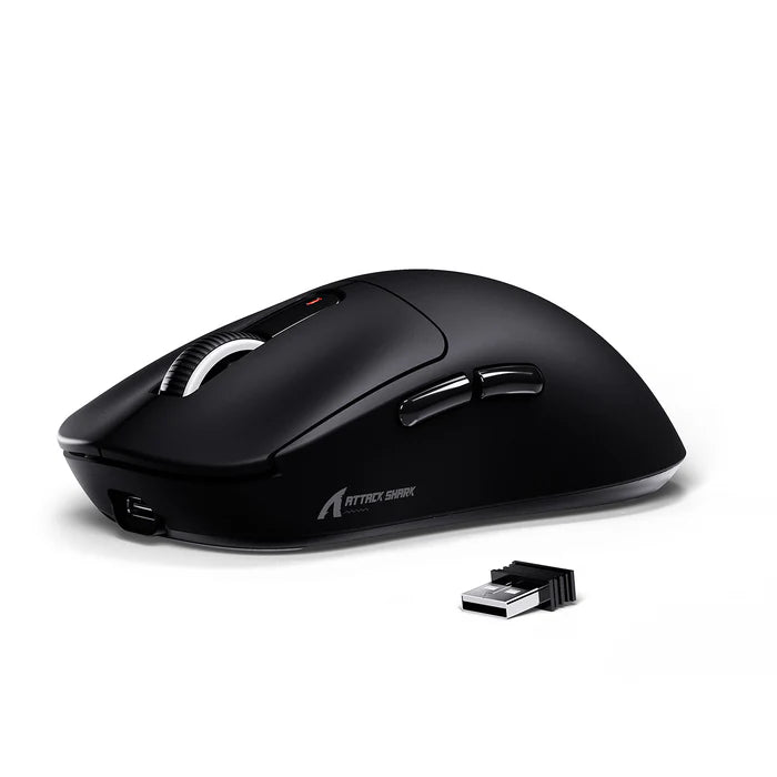 Attack Shark X3 49g Superlight Wireless Gaming Mouse – PAW3395 Sensor, 26K DPI, Tri-Mode (2.4G/Bluetooth/Wired), 1000Hz, 200-Hour Battery, TTC Encoder| black