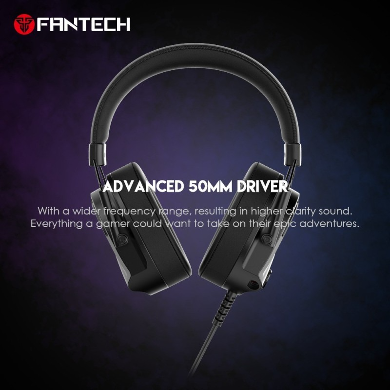 Fantech HG26 ALTO, USB 7.1 Virtual surround sound Gaming Headset With RGB lighting, Detachable Microphone, Crystal-clear & Powerful Sound