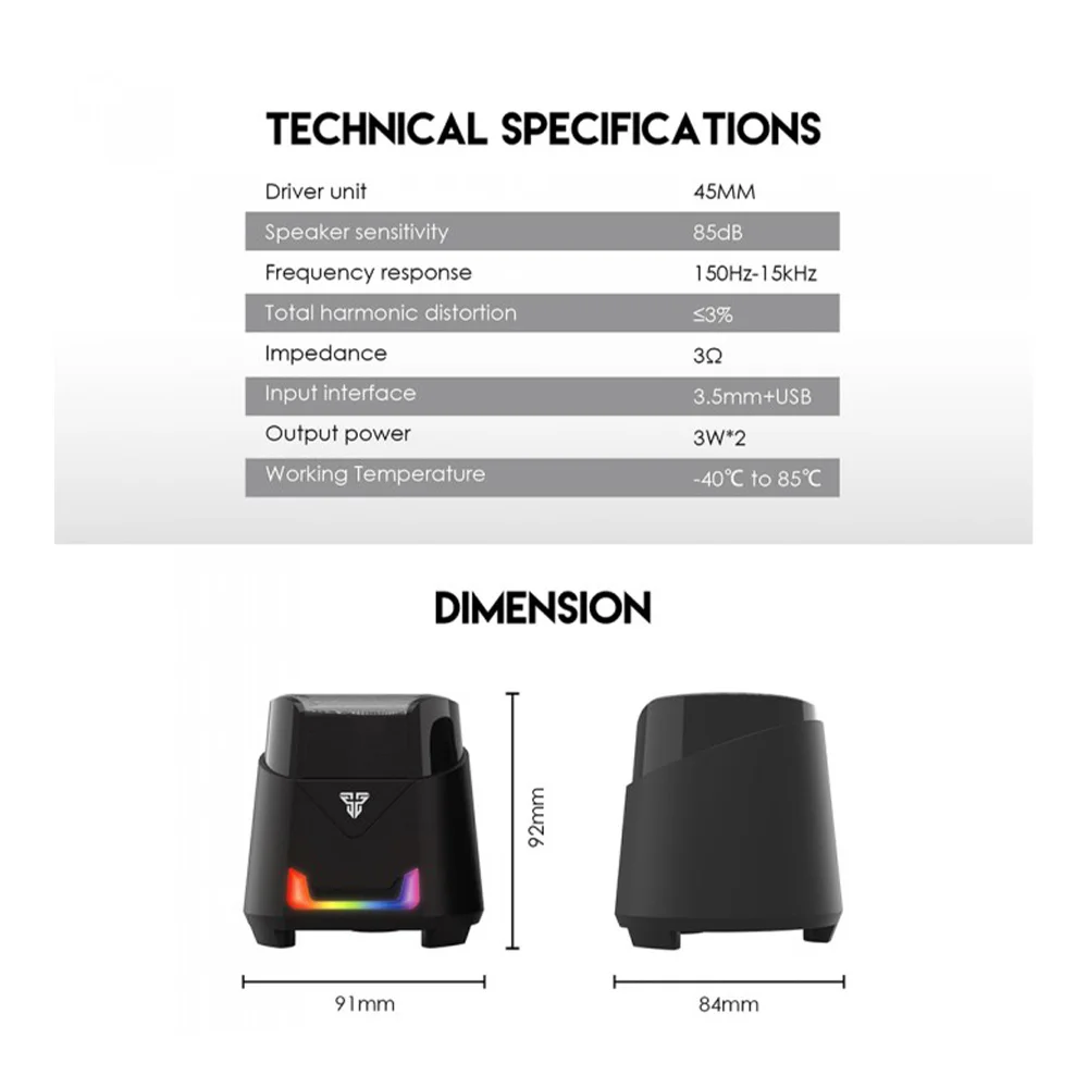 Fantech GS205 Hellscream RGB Gaming Speaker