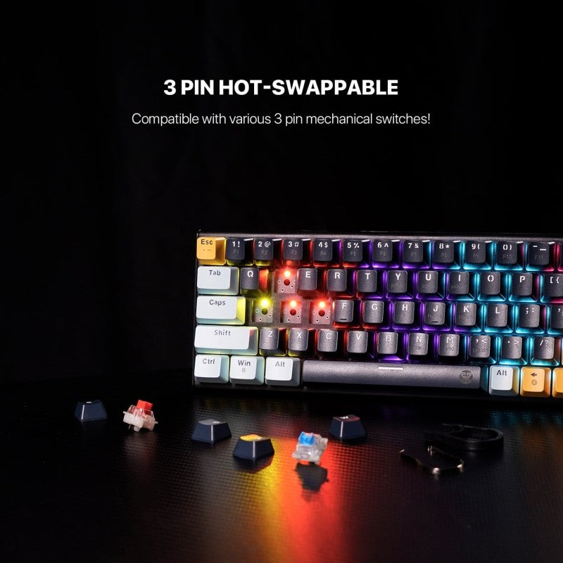 Fantech MIZU Edition MK874V2 - ATOM63, Pro Wired Mechanical Keyboard with RGB Lighting NAVY BLUE