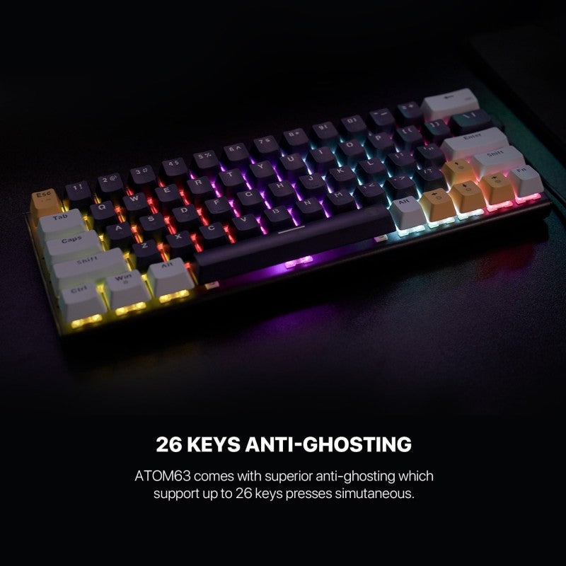 Fantech MIZU Edition MK874V2 - ATOM63, Pro Wired Mechanical Keyboard with RGB Lighting SKY BLUE