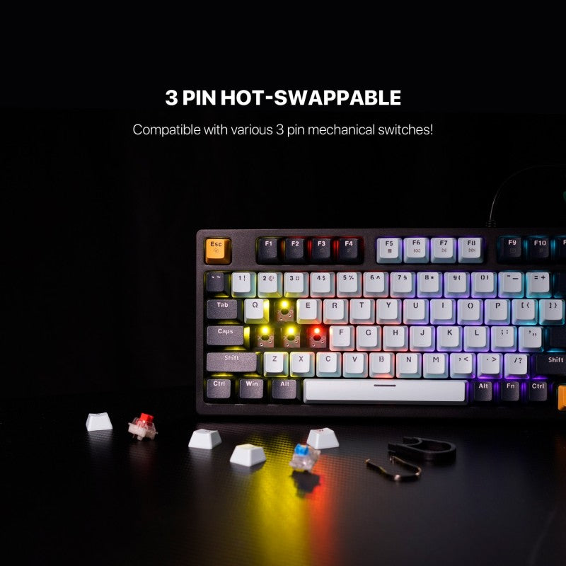 Fantech MIZU Edition MK890V2 - ATOM96, Pro Wired Mechanical Keyboard with RGB Lighting Sky Blue