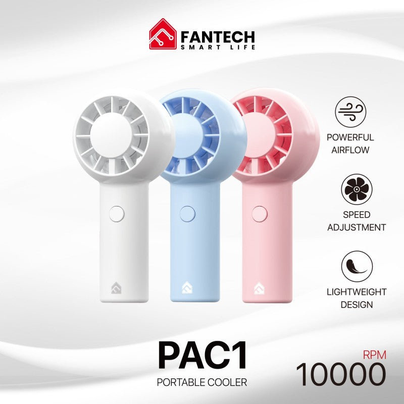 FANTECH PAC1 Portable Cooler, Turbo Fan, 3-Speed Control, Pocket-Sized Design, and Rechargeable Battery Mini fan