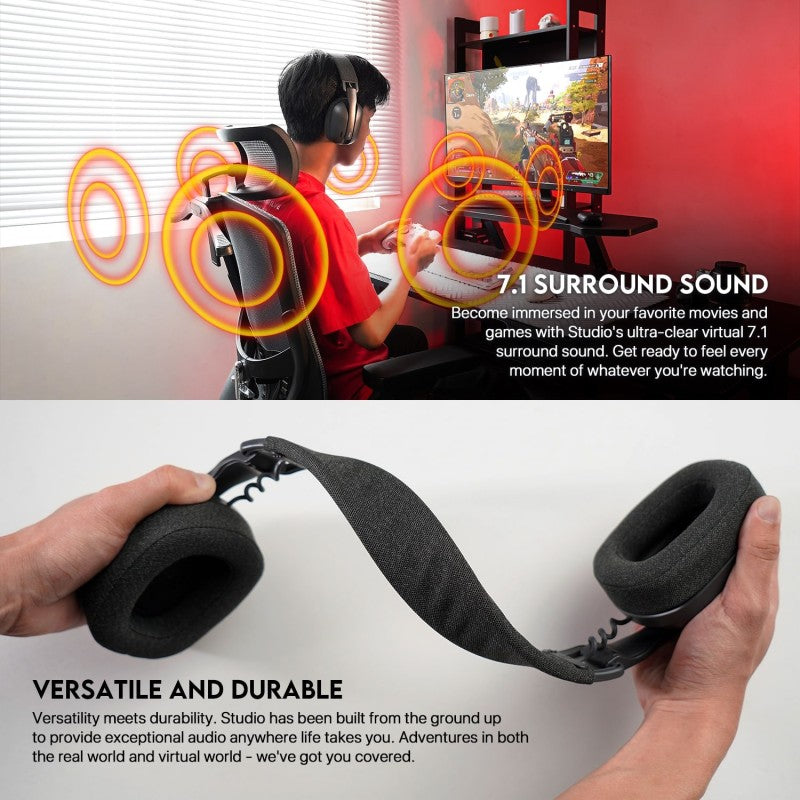 Fantech STUDIO WHG03 Tri Mode Bluetooth, Wired, USB Wireless Headset, up to 90 Hours Playback