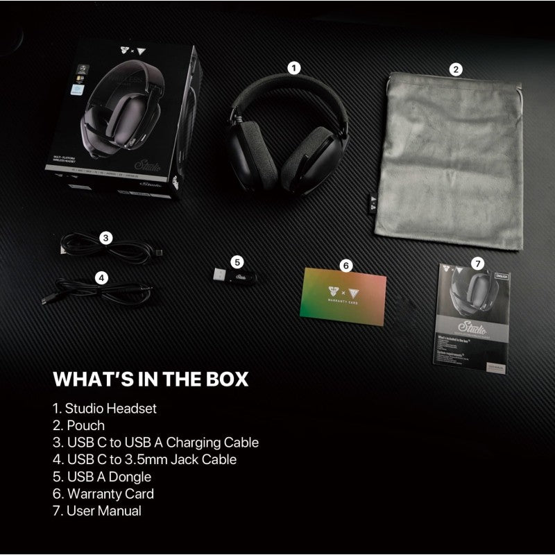 Fantech STUDIO WHG03 Tri Mode Bluetooth, Wired, USB Wireless Headset, up to 90 Hours Playback