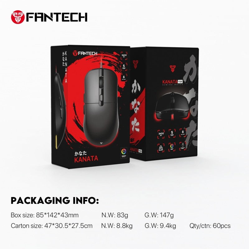 Fantech VX9 KANATA, 3600DPI, RGB Lighting, Basic Wired Gaming Mouse
