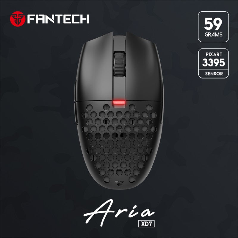 Fantech XD7 Aria GO Mouse, 3 Mode Connection Wired, Bluetooth & Wireless, 26000DPI, Ultra light weight, Built-in Battery