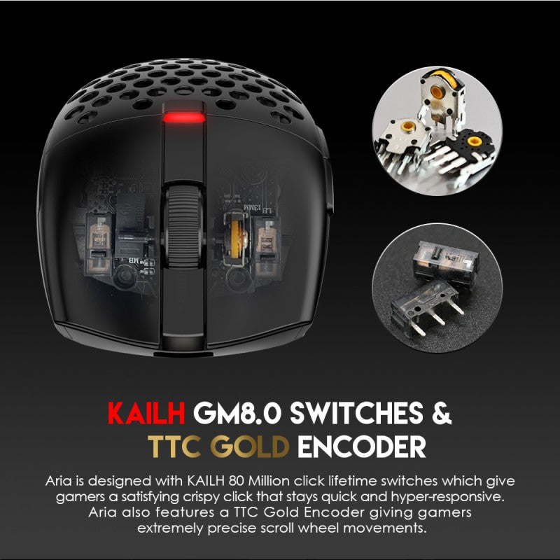 Fantech XD7 Aria GO Mouse, 3 Mode Connection Wired, Bluetooth & Wireless, 26000DPI, Ultra light weight, Built-in Battery