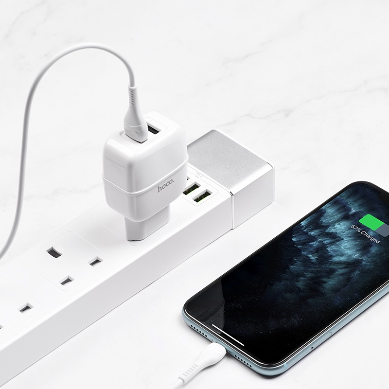 Wall charger “C77A Highway” dual port charger EU plug set with cable