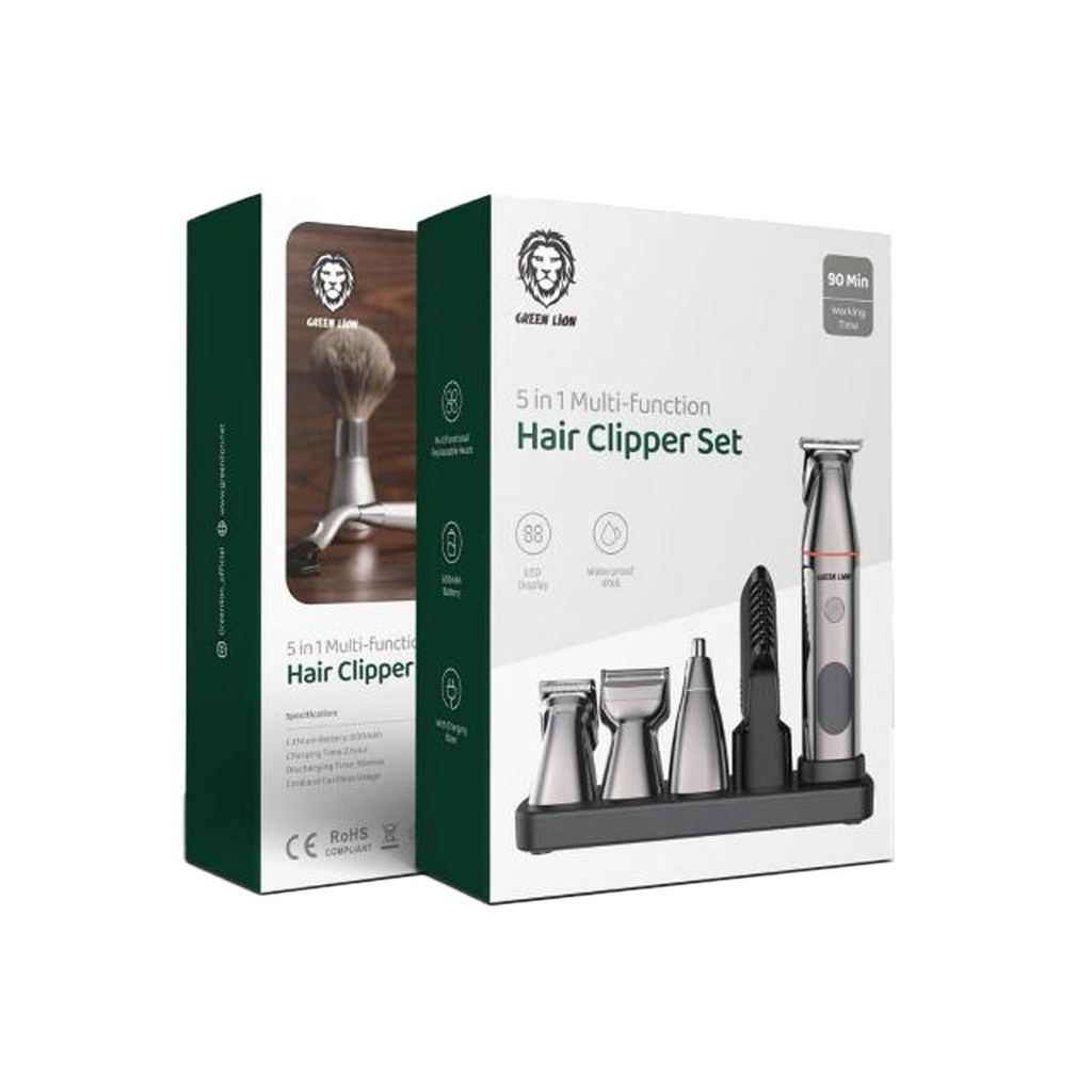 Green Lion 5 In 1 Multi-Function Hair Clipper Set 600mAh
