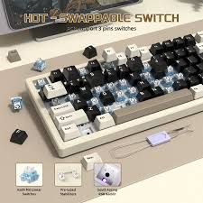 ATTACK SHARK X75 TRI MODE RGB KB CHEESE WHITE