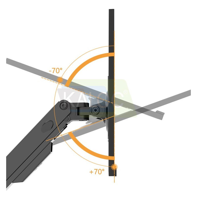 Kaloc DS2002B Adjustable Dual Monitor Arm with Internal Gas Spring technology for Easy Adjustment, for Screens 15 to 32 Inches