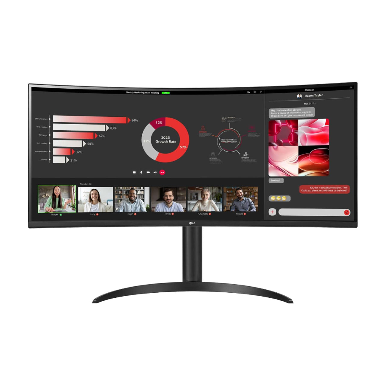 LG 34" Curved UltraWide WQHD HDR 10 100Hz Monitor | 34WR55QC-B