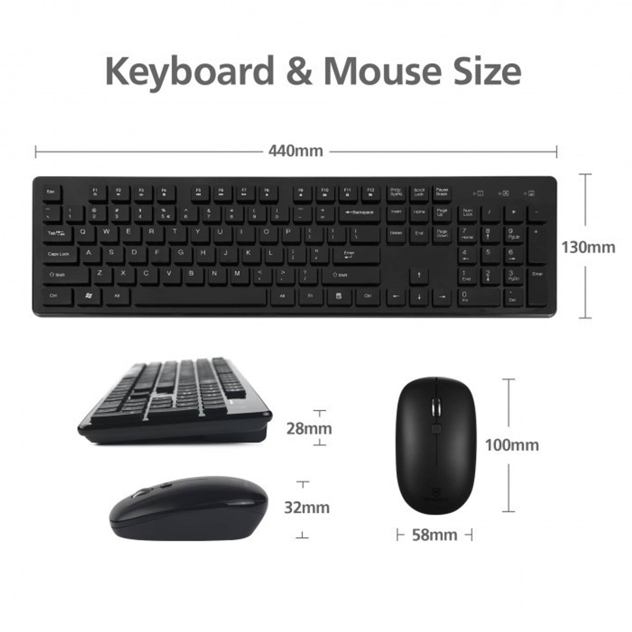 Micropack Ifree Pro Elegant Wireless Combo Keyboard & Mouse, Black, English | KM-236W