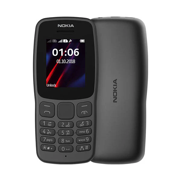 Nokia 106, 1.8" TFT Display, Mediatek MT6261D - Black
