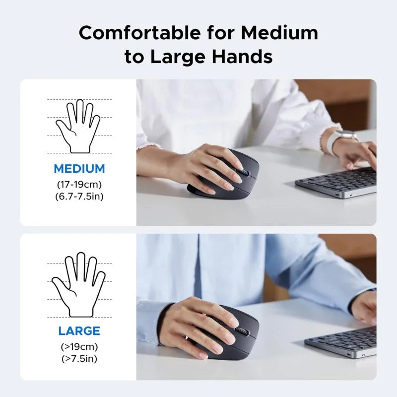 UGREEN Ergonomic Vertical 57° Ergonomic Angle, Silent Mouse, Bluetooth & Wireless, 4000 DPI - M571P 65042