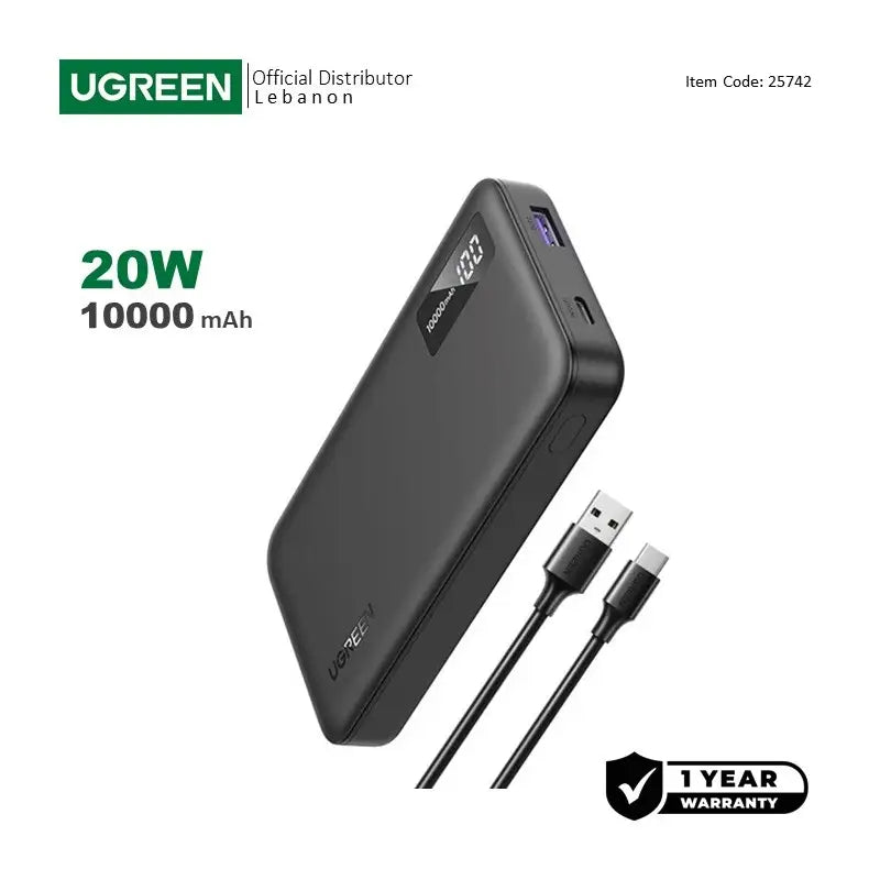 UGREEN Power Bank 20W PD, 3 Ports 10000 mAh, Smart & Fast Charging for Phones, Tablets, Ipads - PB311 25742