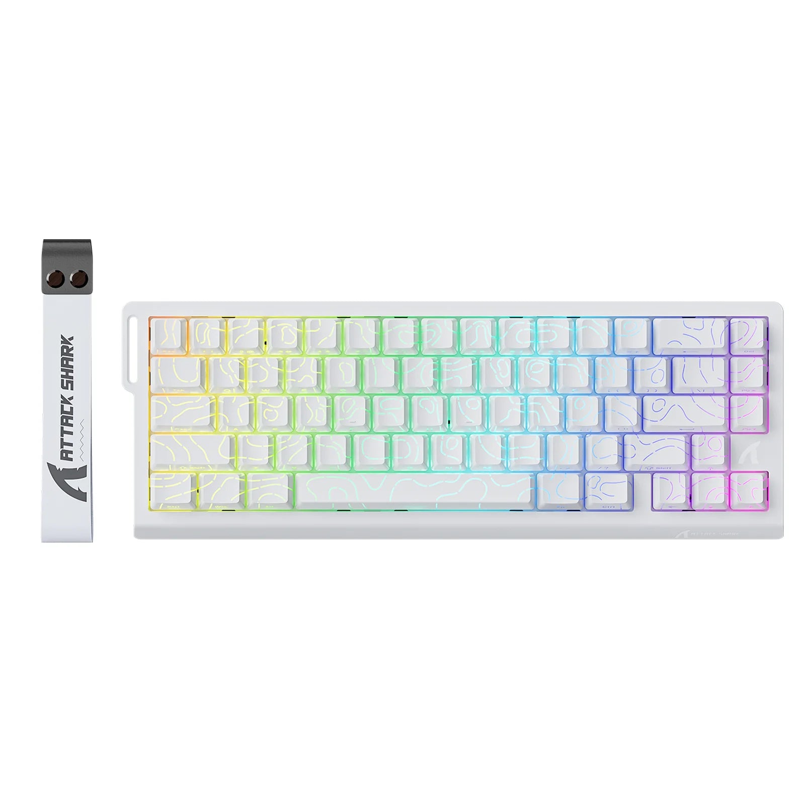 Attack Shark X68 HE Mechanical Keyboard – 66 Keys, Wired RGB, 8KHz Magnetic Switches, Rapid Trigger, Adjustable Actuation, RT/MT/DKS | WHITE CONTOUR