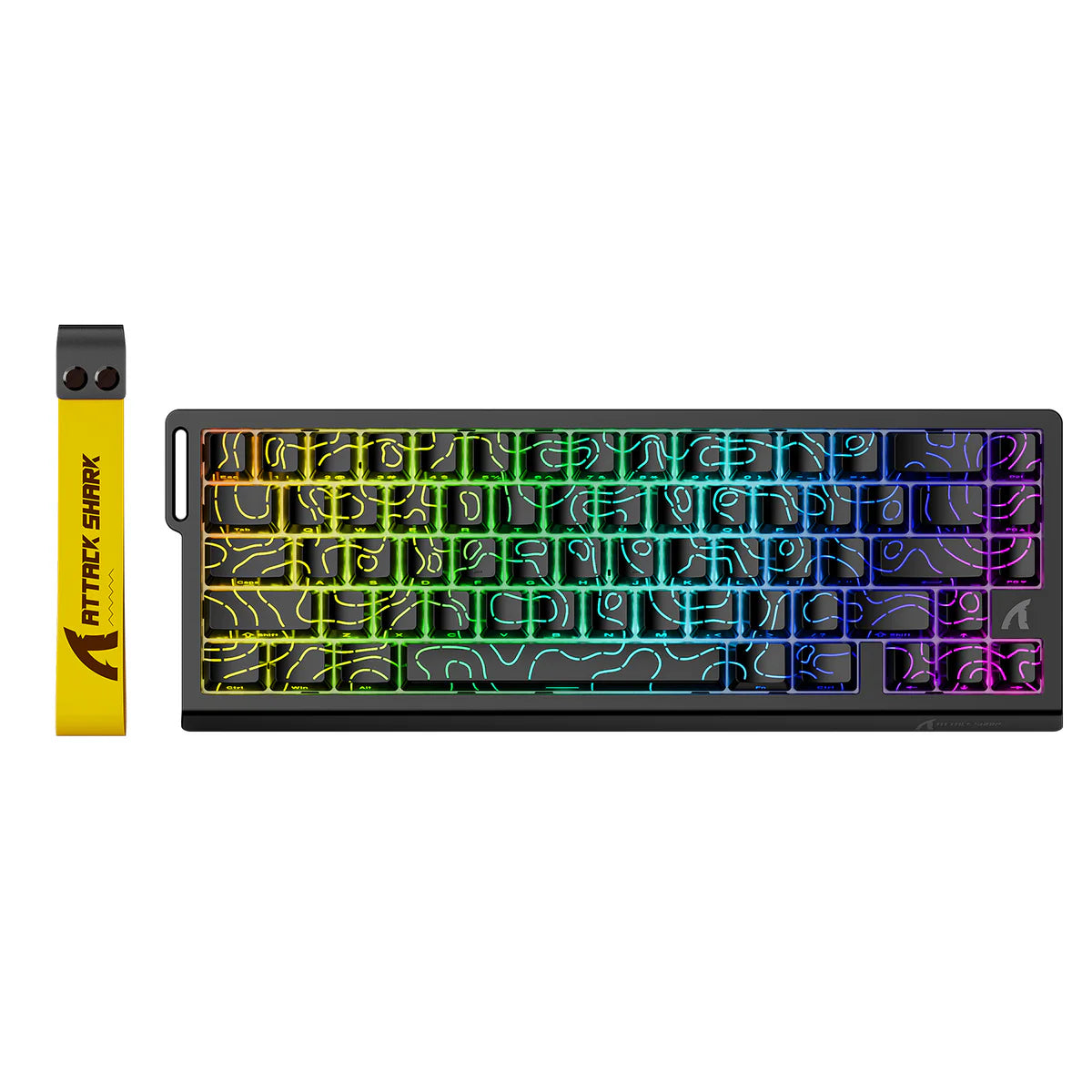 Attack Shark X68 HE Mechanical Keyboard – 66 Keys, Wired RGB, 8KHz Magnetic Switches, Rapid Trigger, Adjustable Actuation, RT/MT/DKS | BLACK CONTOUR