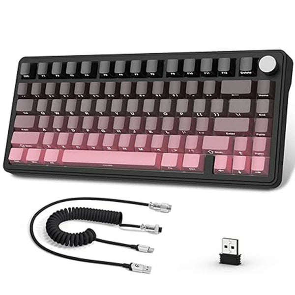 ATTACK SHARK X85 RGB TRI MODE MECHANICAL KEYBOARD 75% Gasket-mounted Bluetooth 5.1/2.4G Wireless &amp; Type-C Wired Mechanical Keyboard |BLACKBERRY|