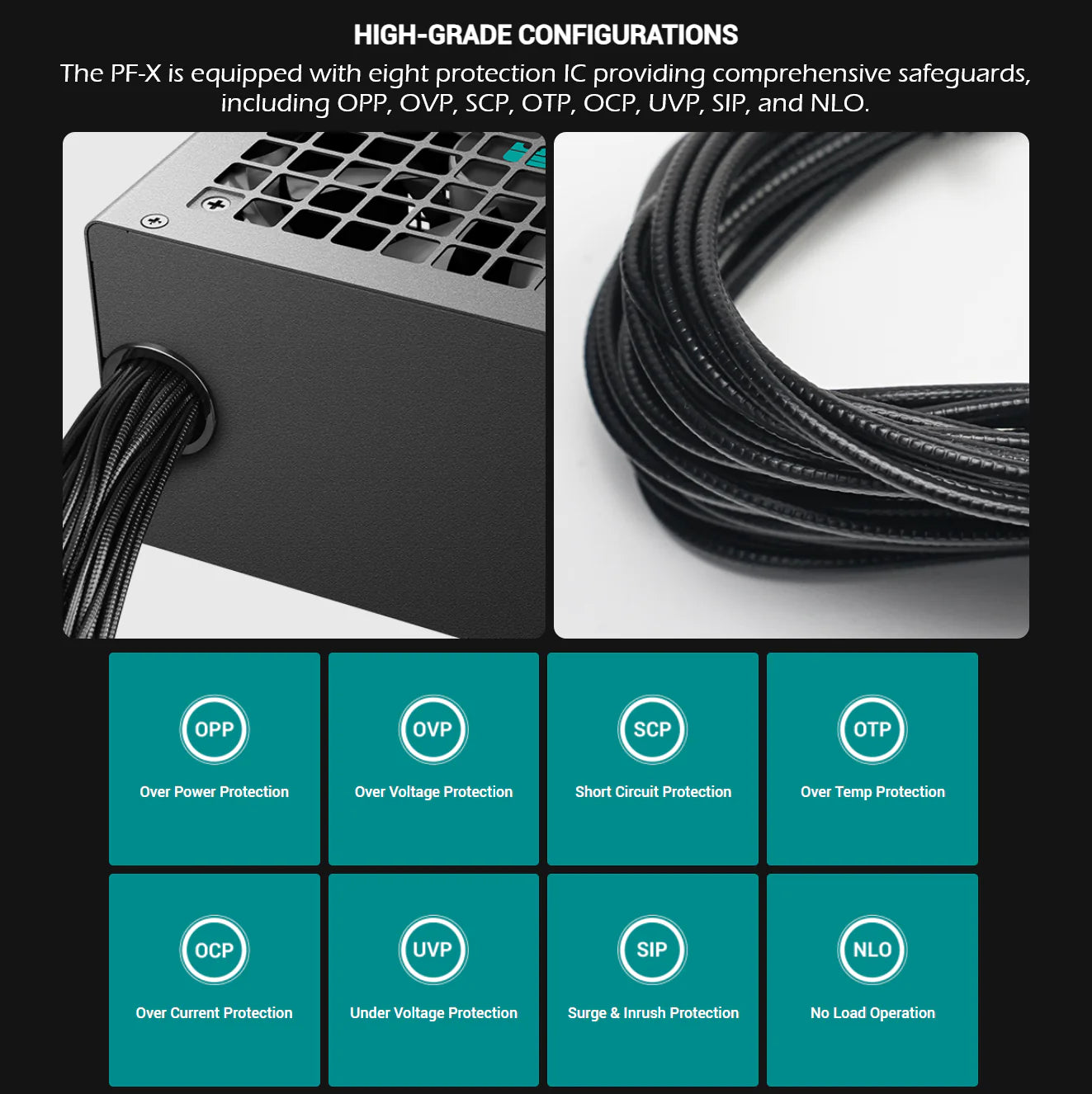 DeepCool Gamer Storm PF700X 700W Power Supply With Triple Bronze Certifications, Premium Japanese Capacitors, Active PFC DC-To-DC Topology, 8 Protections, 120mm HYB Fan