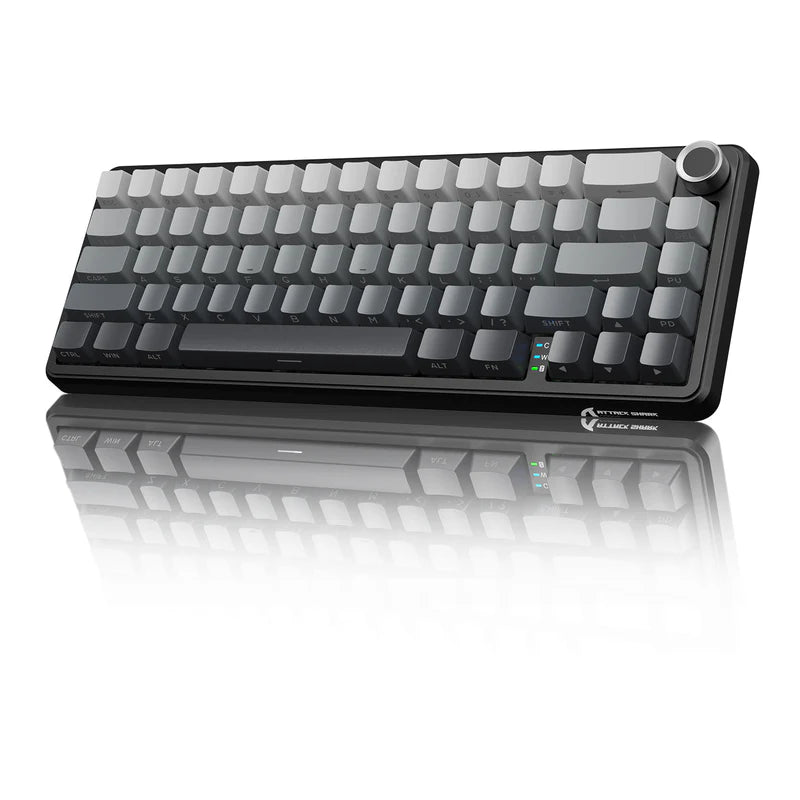 Attack Shark X66 Mechanical Keyboard – 66 Keys, Tri-Mode Wireless, Strawberry Switches, RGB, Gasket Mount, Hot-Swappable, PBT Keycaps, MOONLIGHT