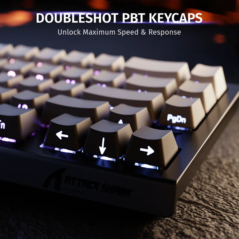 Attack Shark X68 HE Mechanical Keyboard – 66 Keys, Wired RGB, 8KHz Magnetic Switches, Rapid Trigger, Adjustable Actuation, RT/MT/DKS, Moon Night