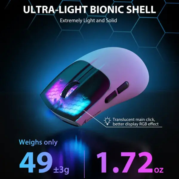 ATTACK SHARK X5 Wireless Gaming Mouse with Tri-Modes BT | WHITE