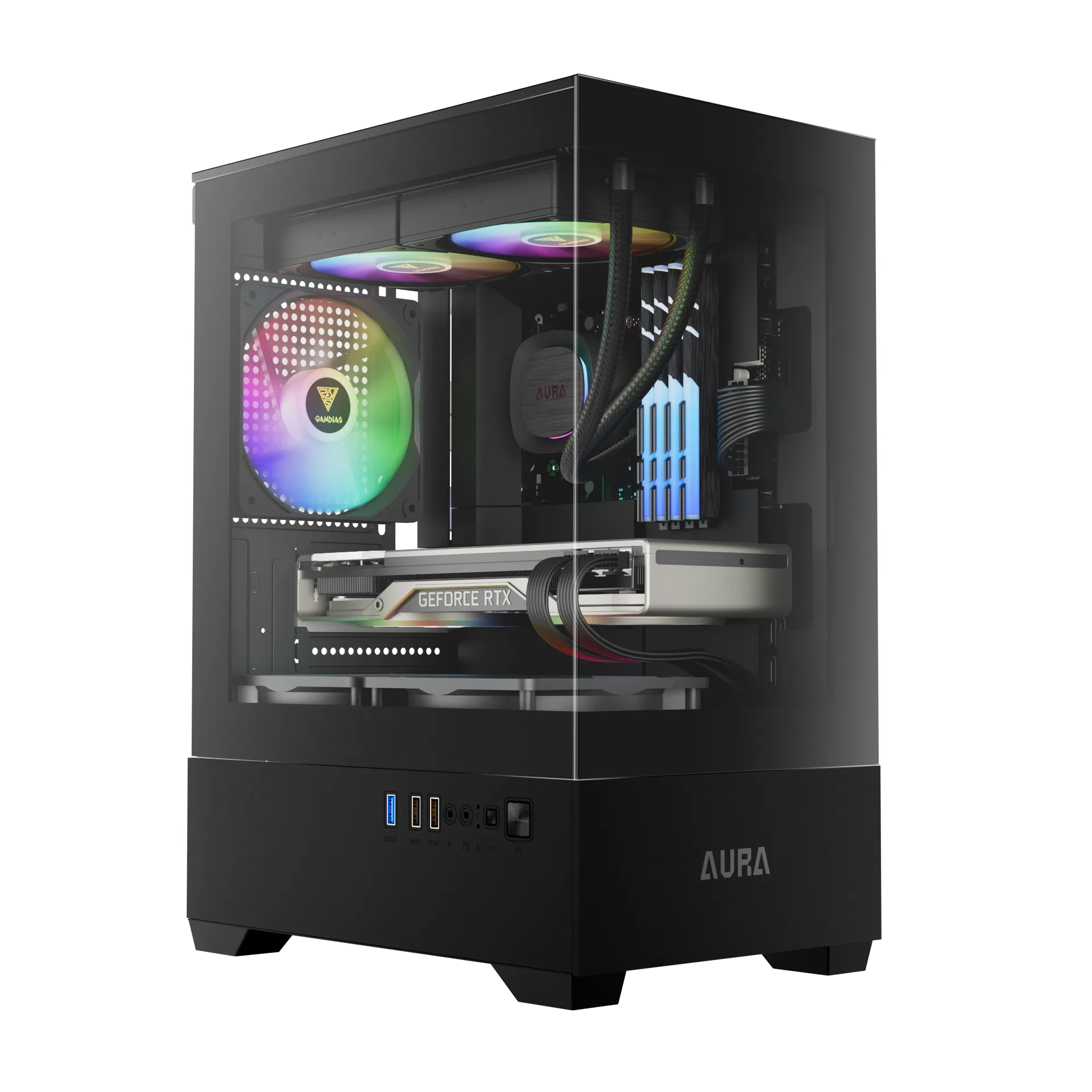 Gamdias Aura GC9M ARGB Micro-Tower Case – Black