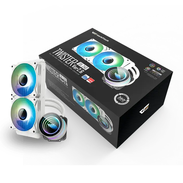 Darkflash Twister DX240 V2.6 Liquid CPU Cooler – WHITE