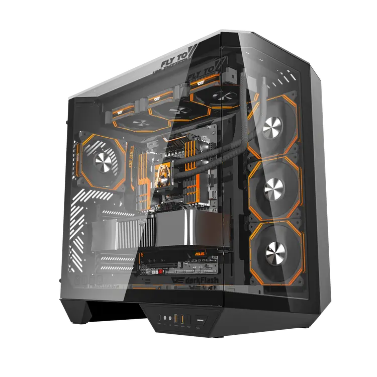 DarkFlash DY470 ATX PC Case BLACK With 4  ARGB Fans inf 34